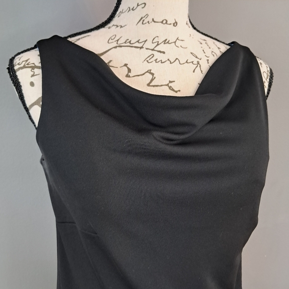 Express Womens Sheath Dress Black Cowel Neck Sleeveless Party Size 7/8 - Picture 3 of 11